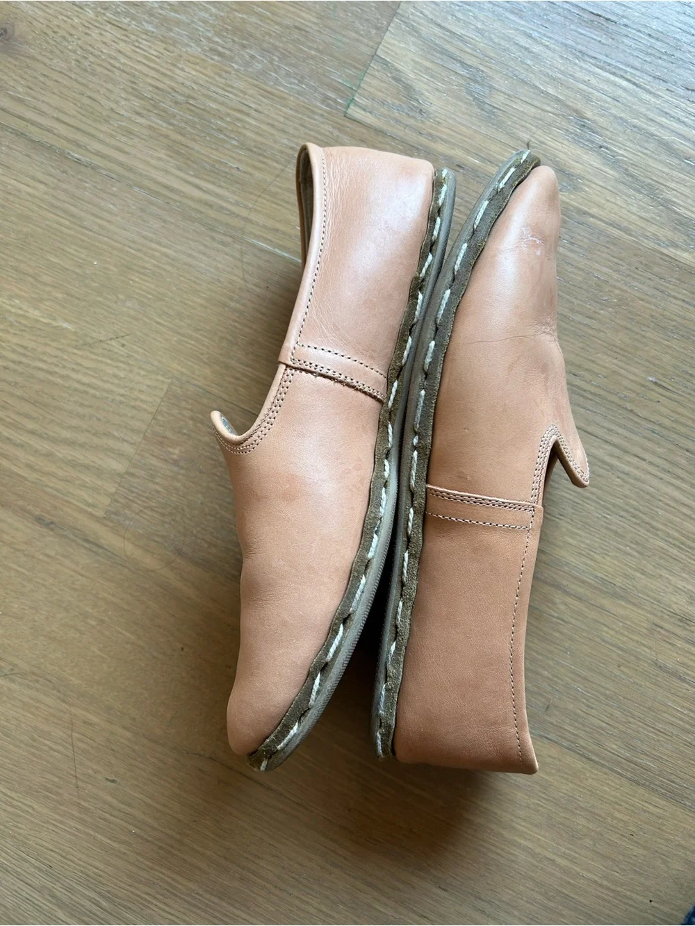Sabah Tan Leather Slip-On Loafers